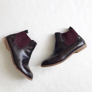 Zara wine faux leather chelsea boots VGUC - small scuff size 35 (3 youth)